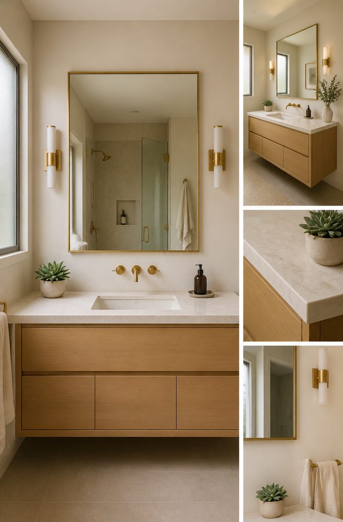 Different shapes of mirrors suitable for bathroom vanities.