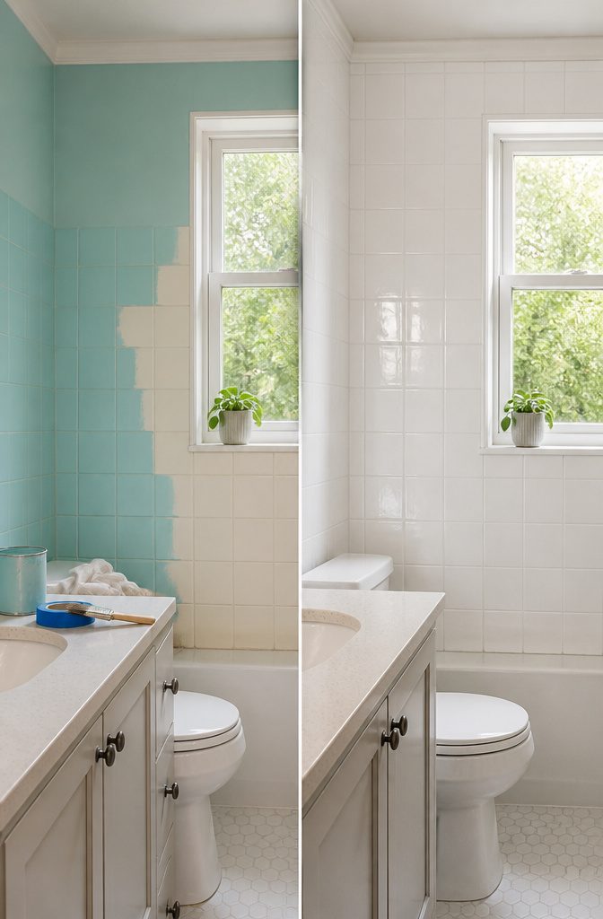 A comparison chart of painted tile versus new tile longevity and cost.