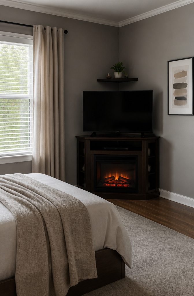 Corner Fireplace TV Stand or Media Console