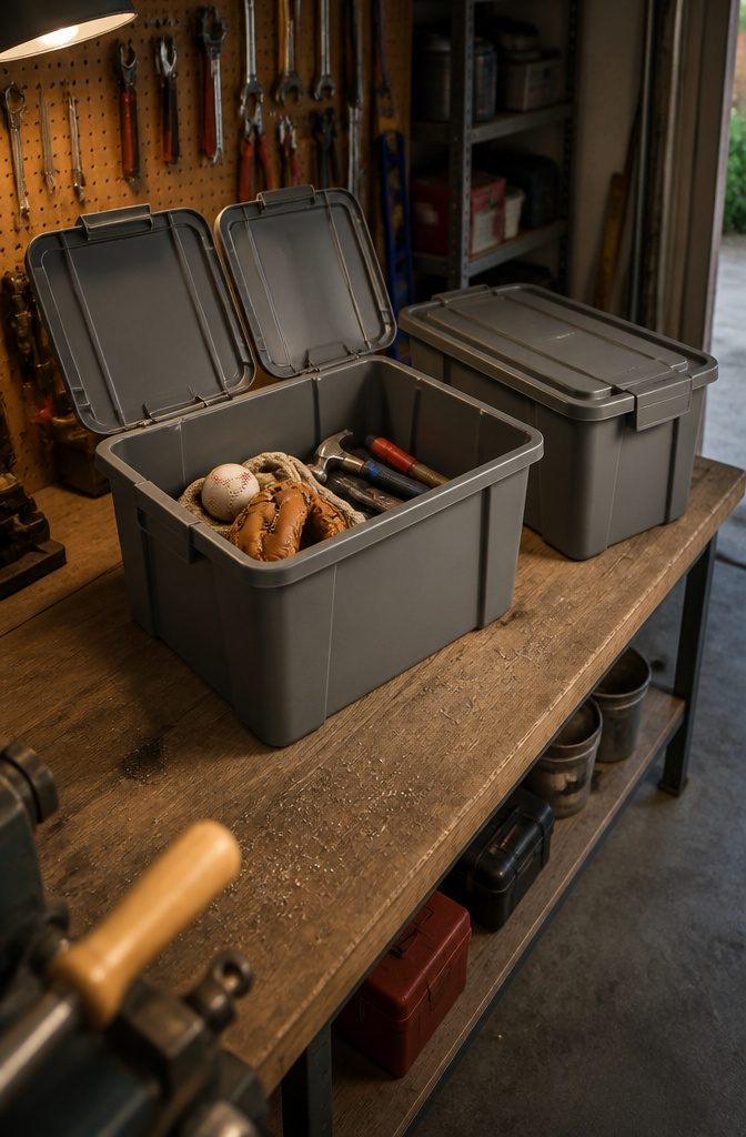 Akro-Mils KeepBox Attached Lid Container