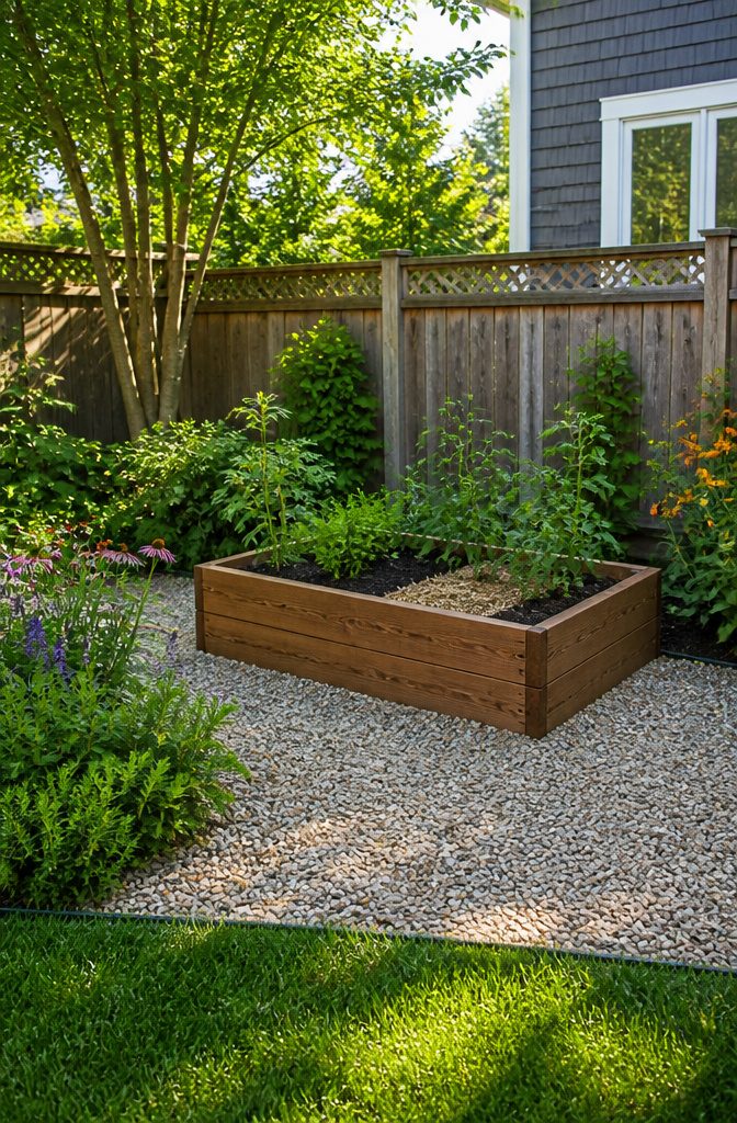 A photograph illustrating various raised garden bed depths.