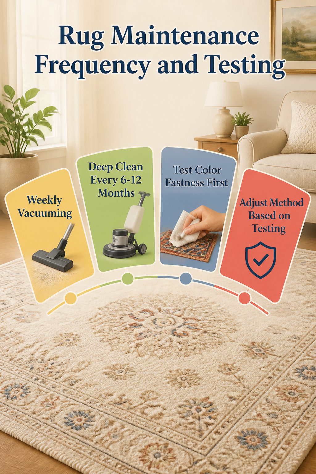A guide on how often to clean rugs and testing methods.