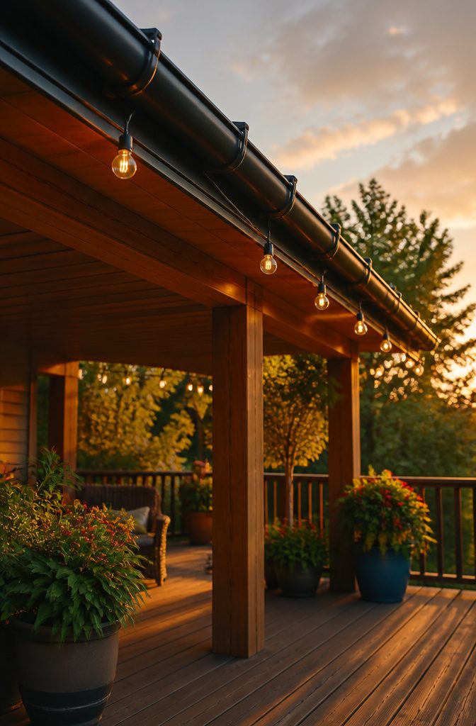 Clips designed to hold string lights on a metal gutter.
