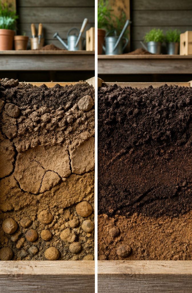 A visual representation of clay, sand, and silt soil textures.