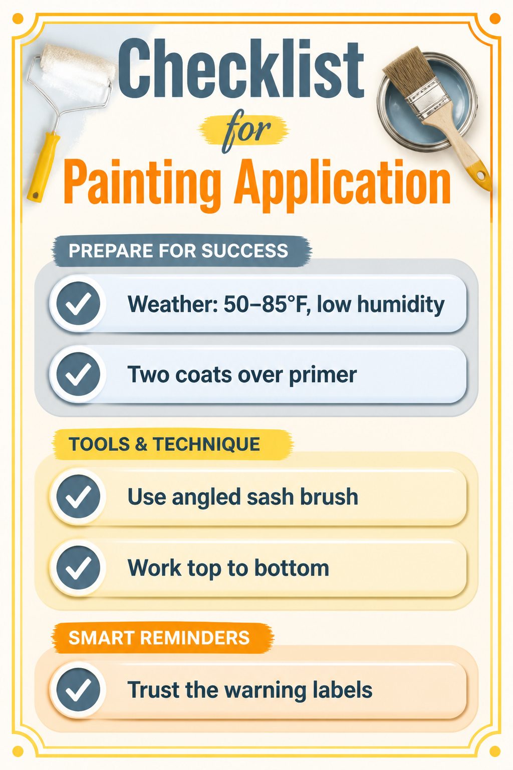 A guide detailing important application techniques for painting.
