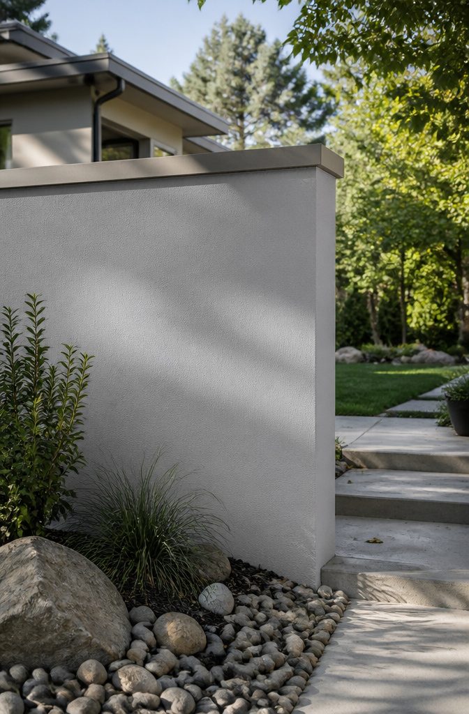 A wall with a thick, rubbery gray finish showing its protective qualities.