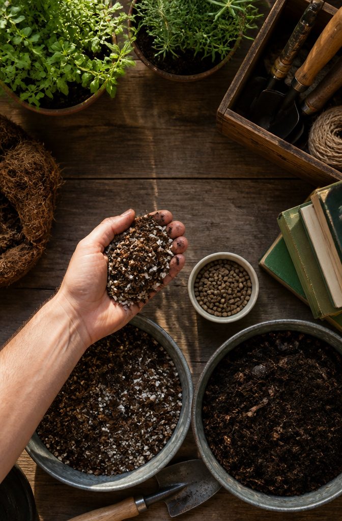 A bag of garden soil showing its nutrient-rich composition.