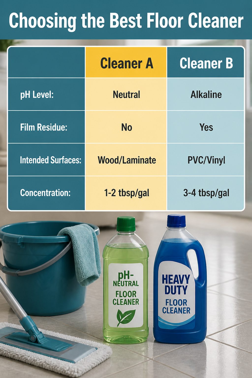 An image showing various floor cleaners on a store shelf.